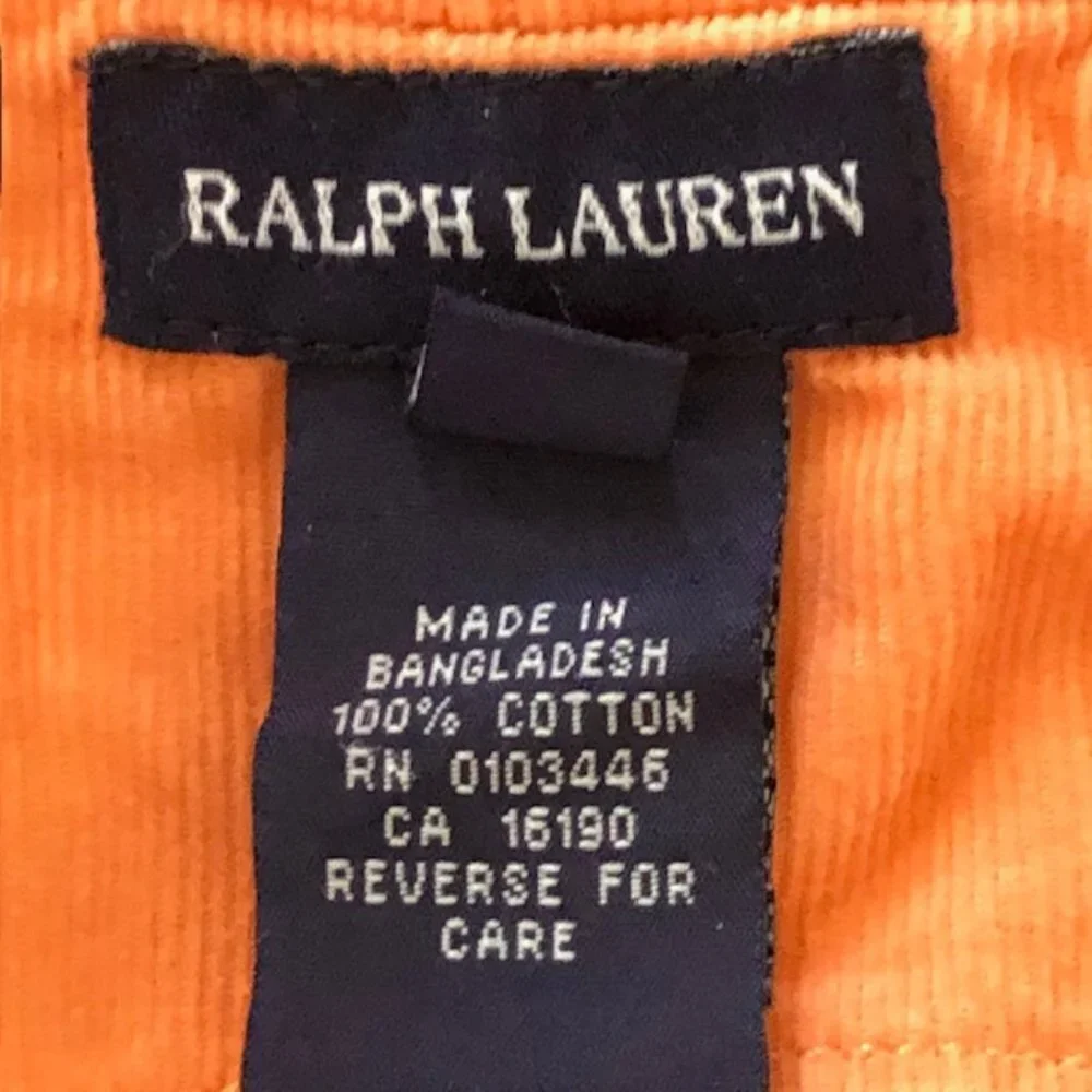 RALPH LAUREN Y2K Corduroy Orange Overall Jumper Dress 4